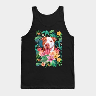 Tropical Red Pit Bull Pitbull 4 Tank Top